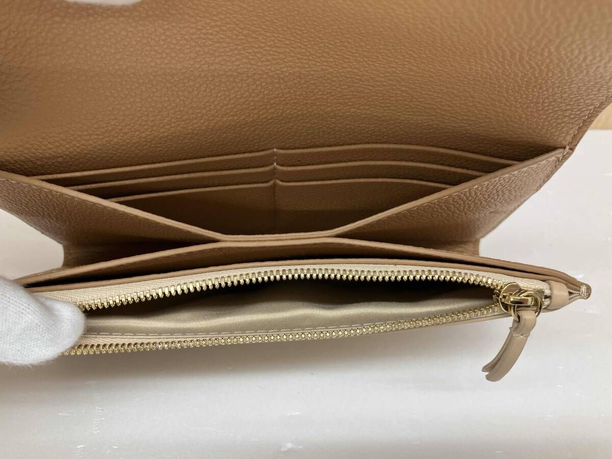  Polene ポレーヌ Sierra ウォレット 長財布 エディション トリオ キャメル 通年 長財布 小物