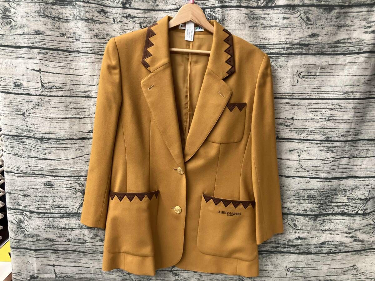 LEONARD SPORT 日本製 テーラードジャケット Mサイズ マスタード