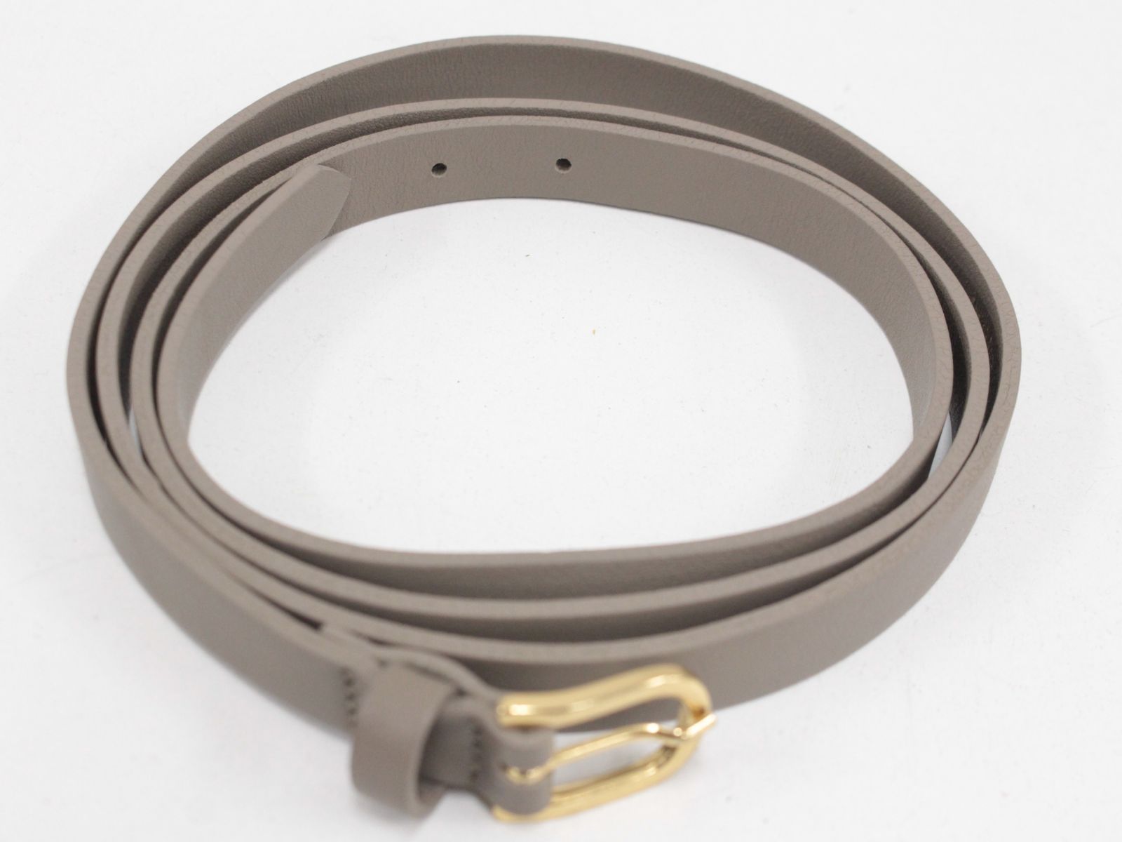 行董】美品 MAISON BOINET/メゾンボワネ レザーベルト グレージュx