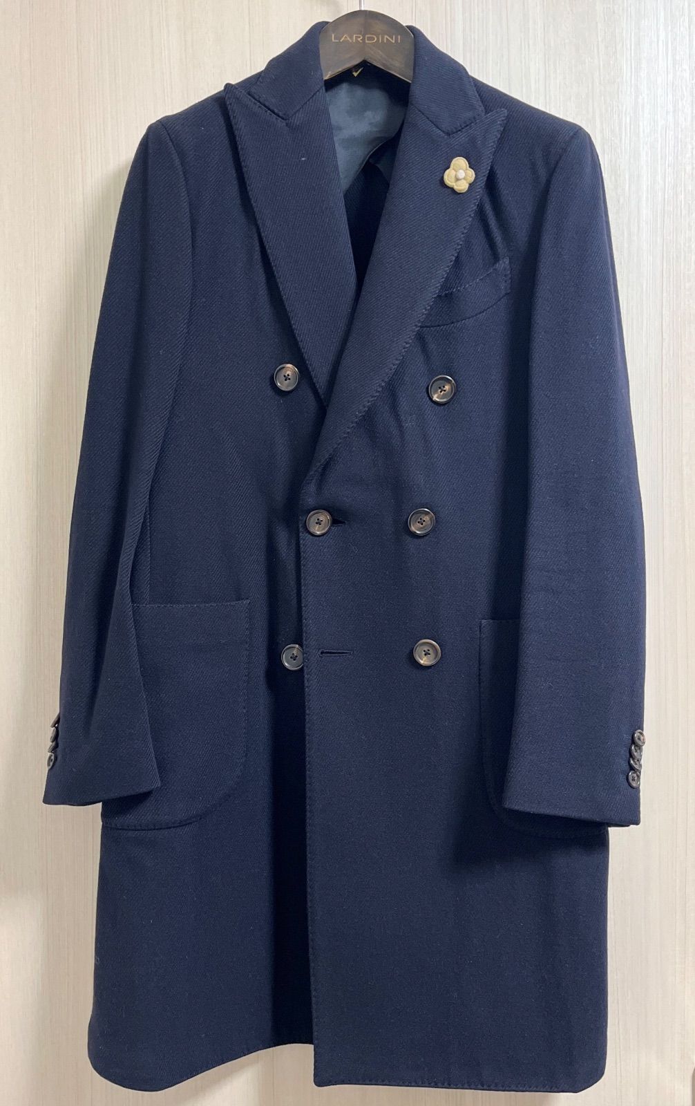 極上美品 LARDINI ラルディーニ 高級 ダブル チェスターコート ダブル