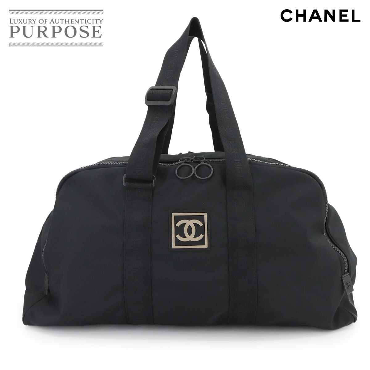 美品 シャネル CHANEL スポーツライン ボストン バッグ ナイロン