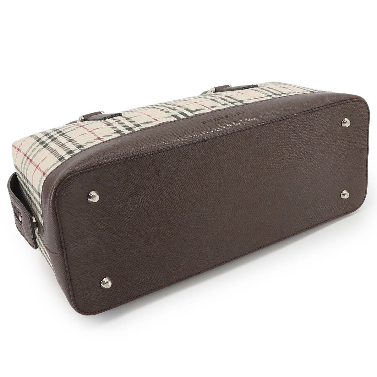 新品同様 バーバリー BURBERRY ノバチェック ハンド バッグ キャンバス