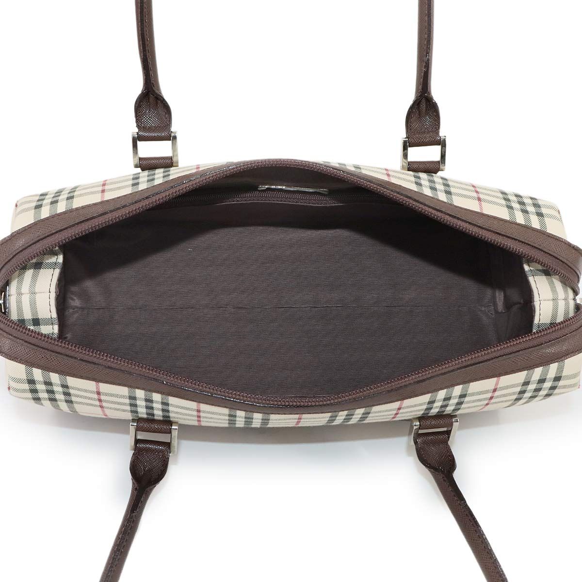 新品同様 バーバリー BURBERRY ノバチェック ハンド バッグ キャンバス