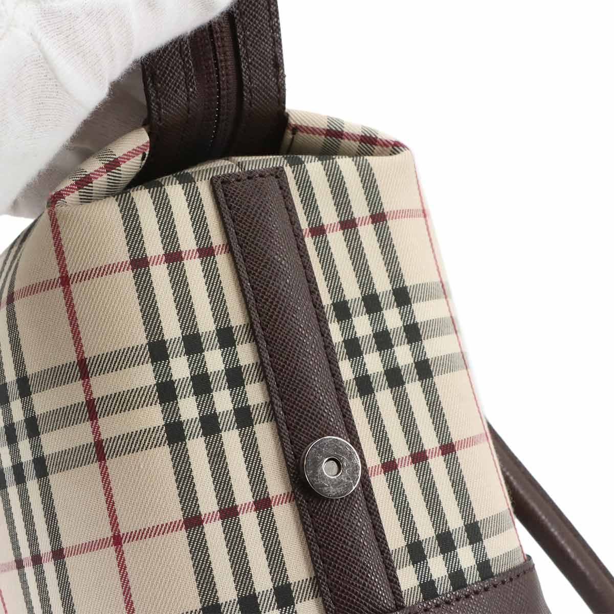 新品同様 バーバリー BURBERRY ノバチェック ハンド バッグ キャンバス