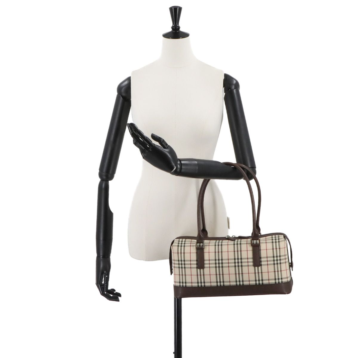 新品同様 バーバリー BURBERRY ノバチェック ハンド バッグ キャンバス  