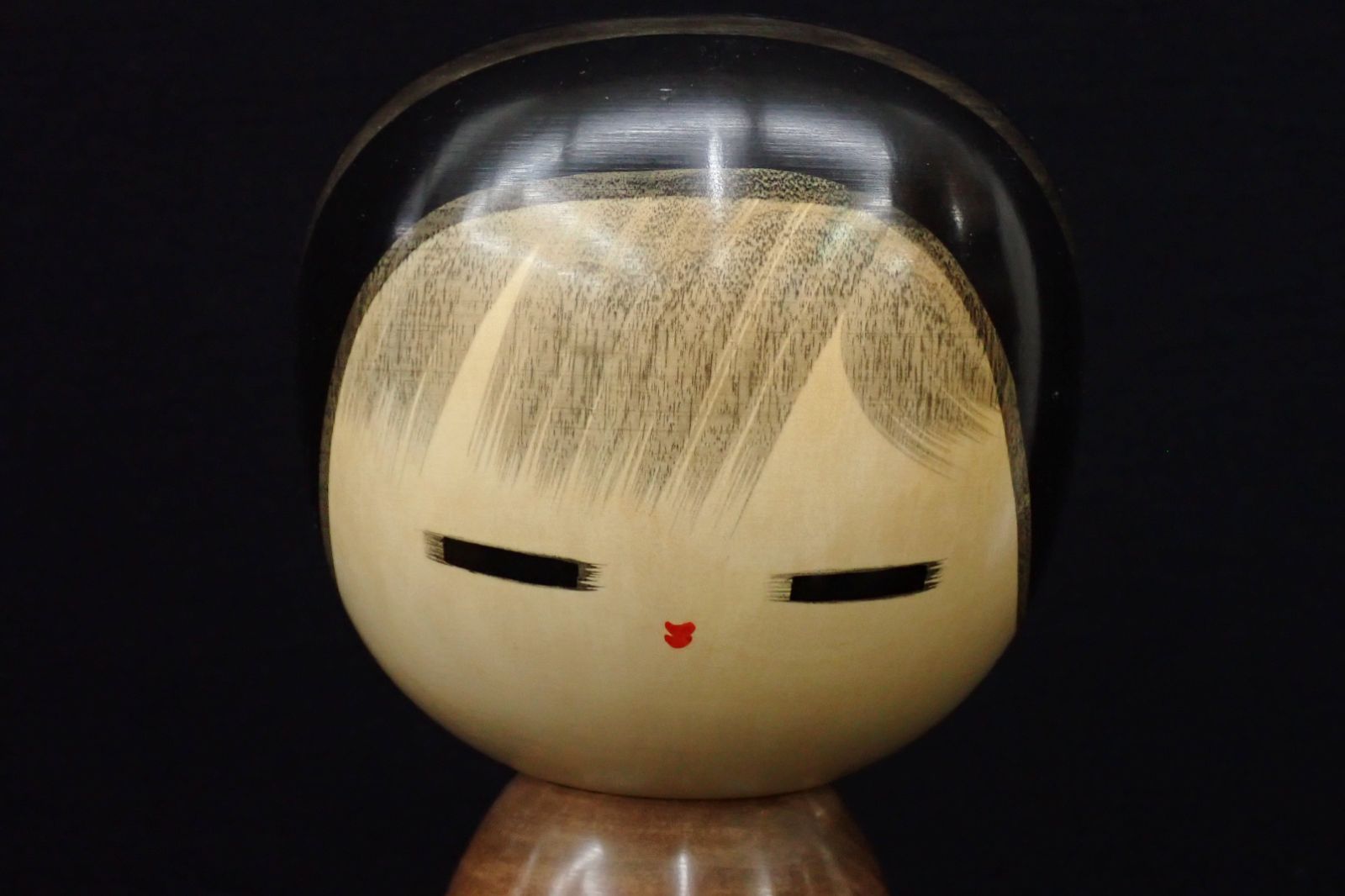 △渡辺正雄作 創作こけし「稚児桜」約35.5cm△箱付/内閣総理大臣賞受賞