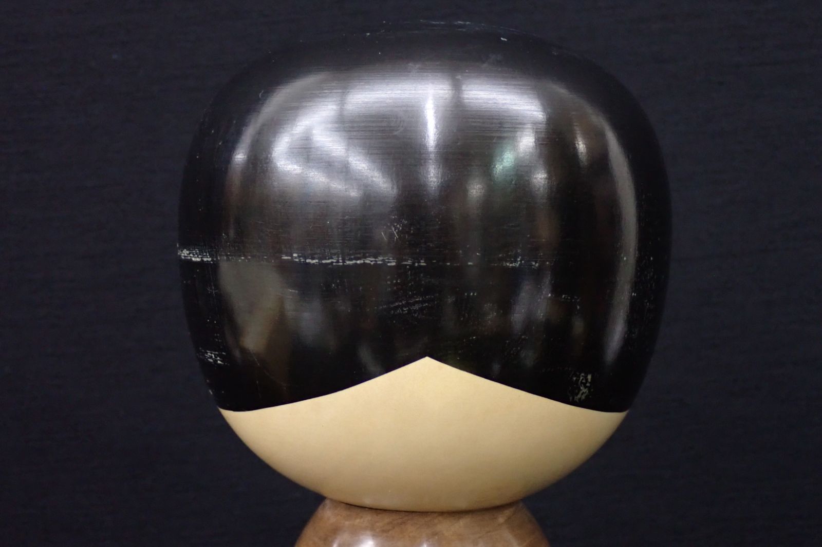 △渡辺正雄作 創作こけし「稚児桜」約35.5cm△箱付/内閣総理大臣賞受賞