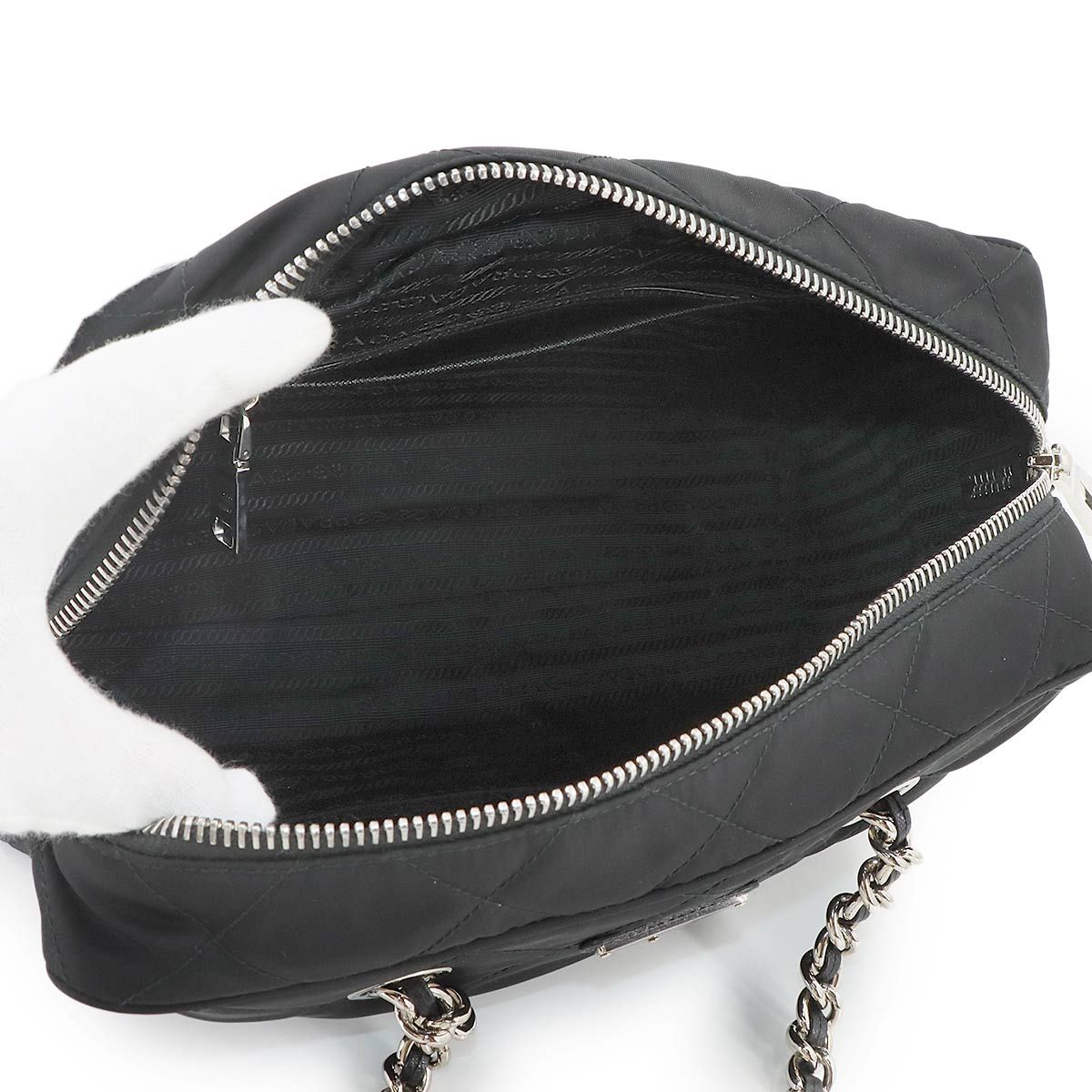 新品同様 プラダ PRADA チェーン ショルダー バッグ キルティング