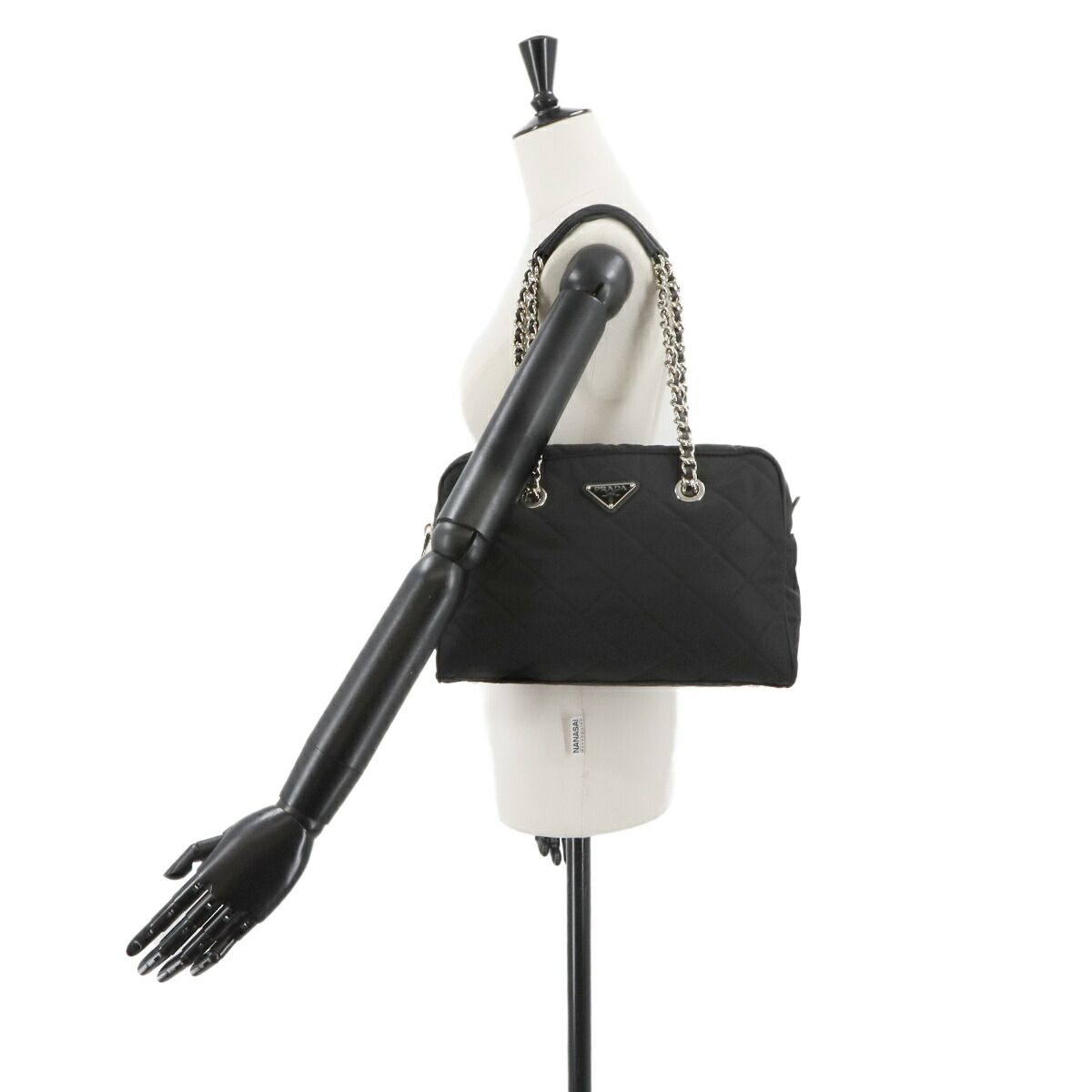 新品同様 プラダ PRADA チェーン ショルダー バッグ キルティング 