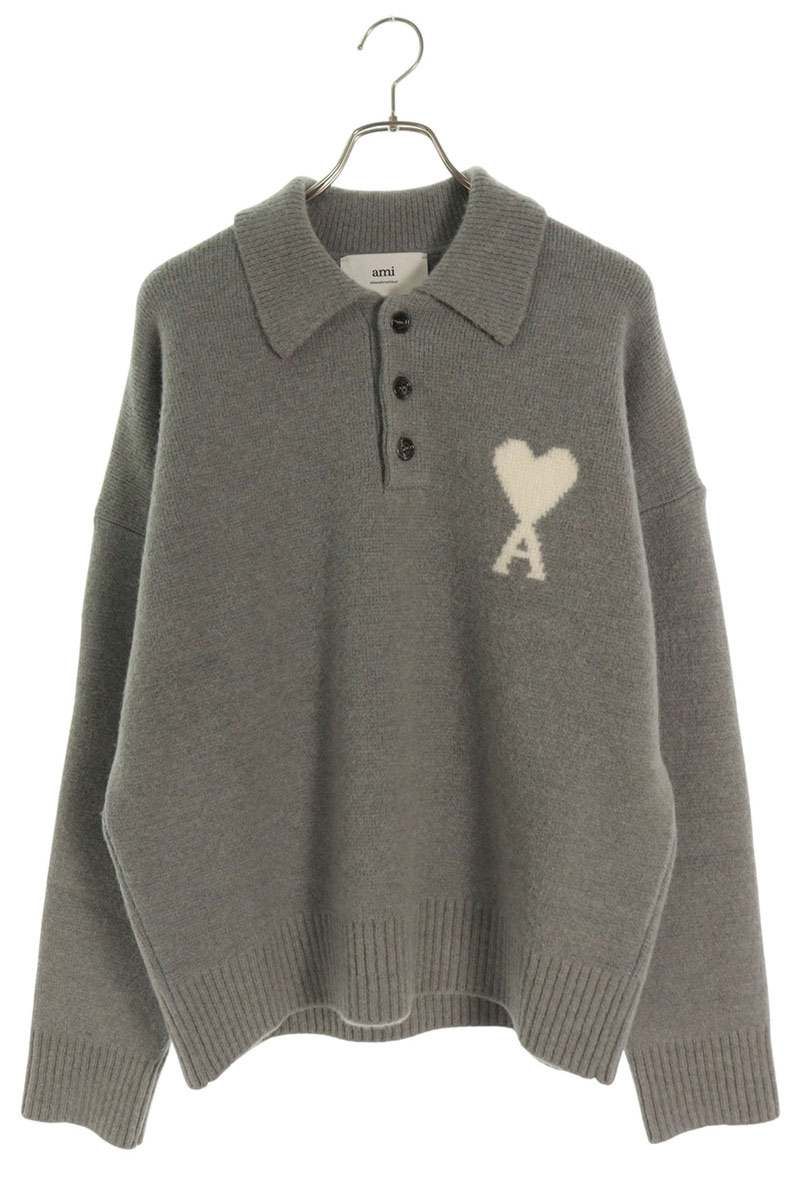 アミアレクサンドルマテュッシ 25AW UPL408 ハートA刺繍ポロニット