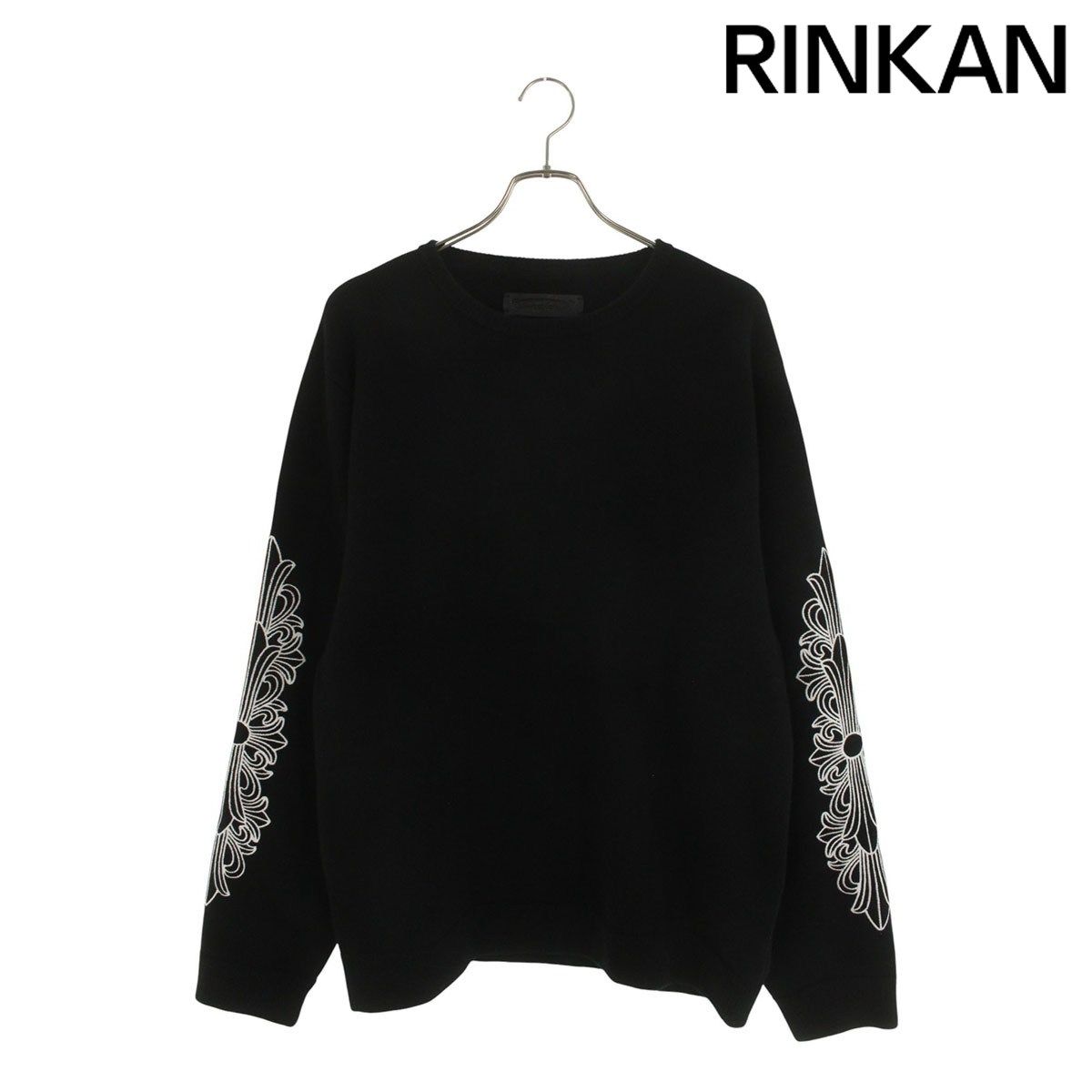 クロムハーツ 袖フローラルクロス刺繍クルーネックニット メンズ XL