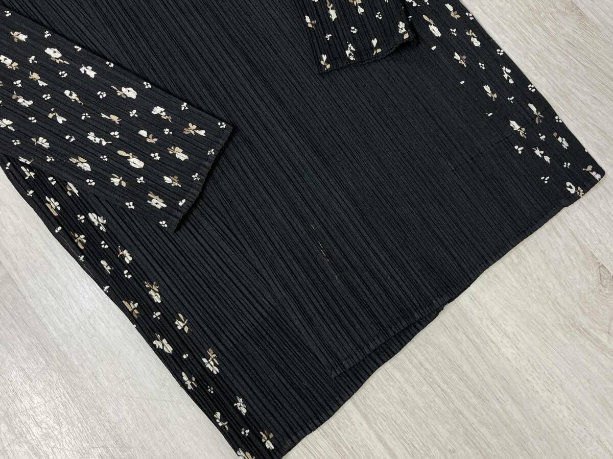PLEATS PLEASE ISSEY MIYAKE 長袖 カーディガン シャツ ブラウス 花柄
