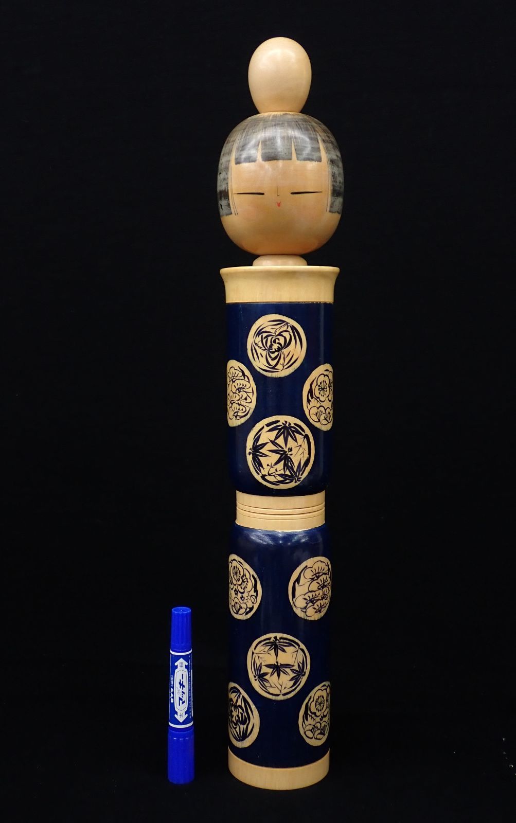 △【特大】佐藤翠崕作 創作こけし 約39cm△清雅/内閣総理大臣賞受賞