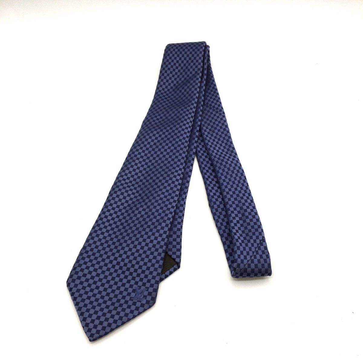 ◎◎LOUIS VUITTON ルイヴィトン ネクタイ クラヴァット・マイクロダミエ 8CM ネイビー