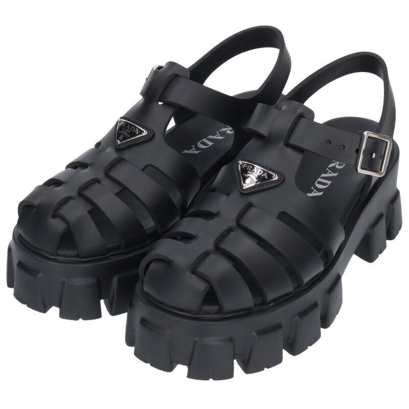 プラダ 2X3083 モノリス 三角ロゴプレートラバーサンダル レディース