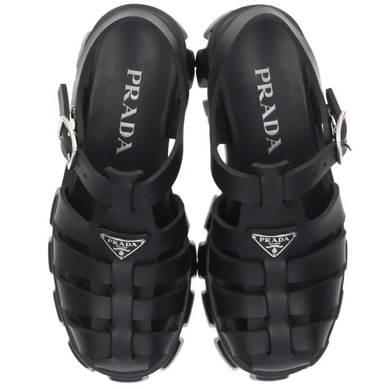 プラダ 2X3083 モノリス 三角ロゴプレートラバーサンダル レディース