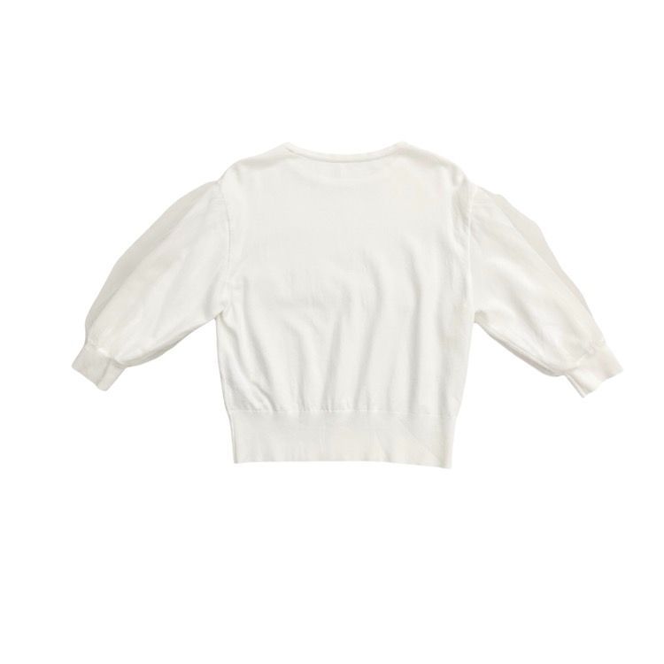 FOXEY フォクシー ニットトップ バルーン チュールスリーブ ホワイト