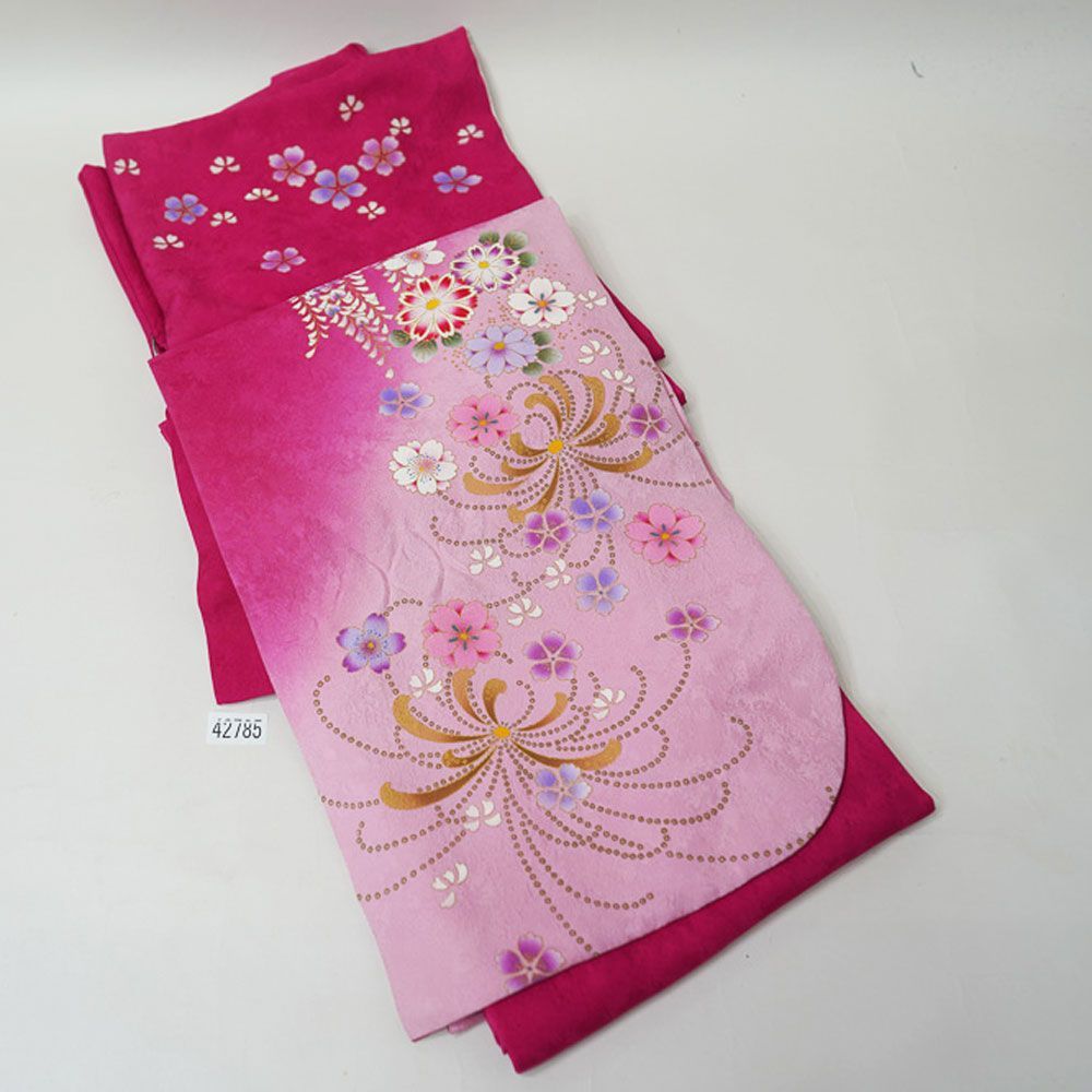 振袖　正絹　ピンク　古典　新品　オーダー品　振袖単品　お買い得　0621⑤ 振袖 正絹 ピンク 古典 新品 オーダー品 振袖単品 お買い得 0621⑤