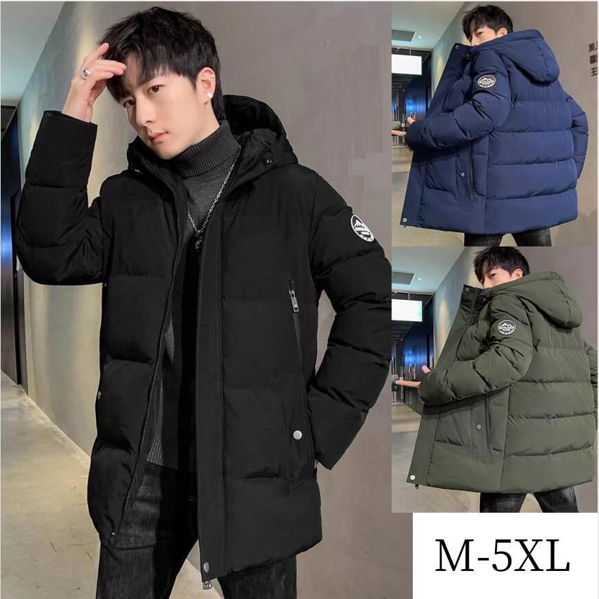 中綿ジャケット メンズ 防寒服 中綿コート キルティングコート ミドル丈 ジャンパー フード付き アウター 冬 軽量 防寒 保温 暖かい ダウン