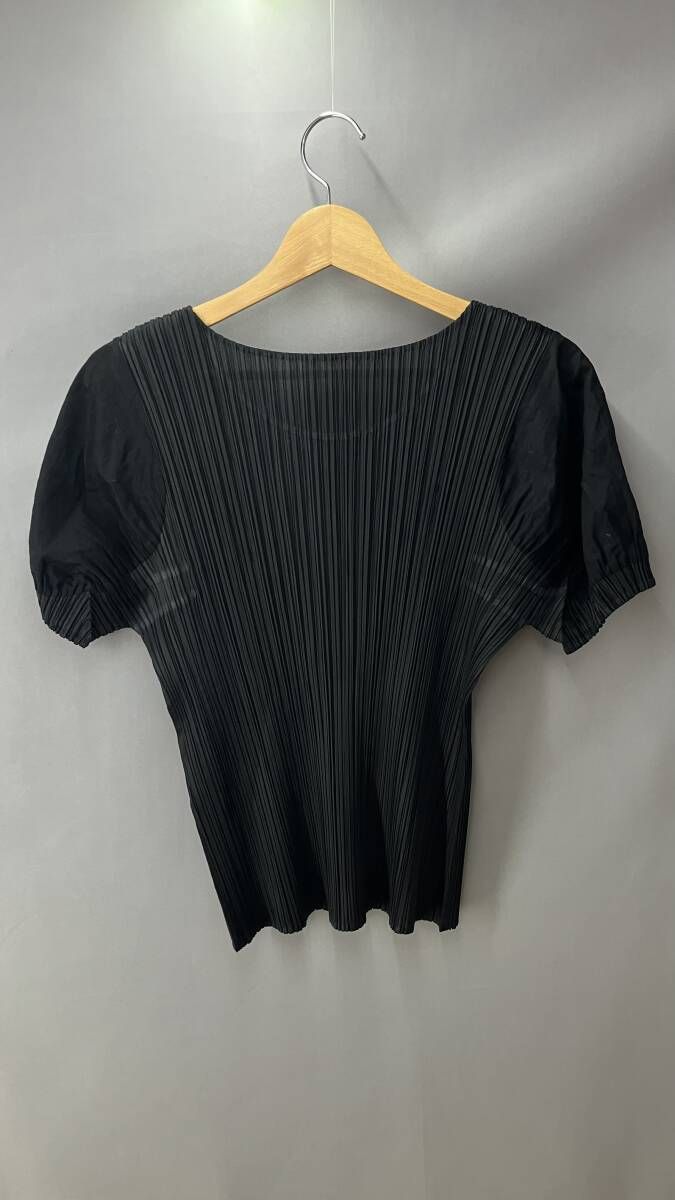 イッセイミヤケ プリーツプリーズ シフォンカットソー 半袖 黒 ブラック ☆ ISSEY MIYAKE PLEATS PLEASE イッセイミヤケ プリーツプリーズ 半袖