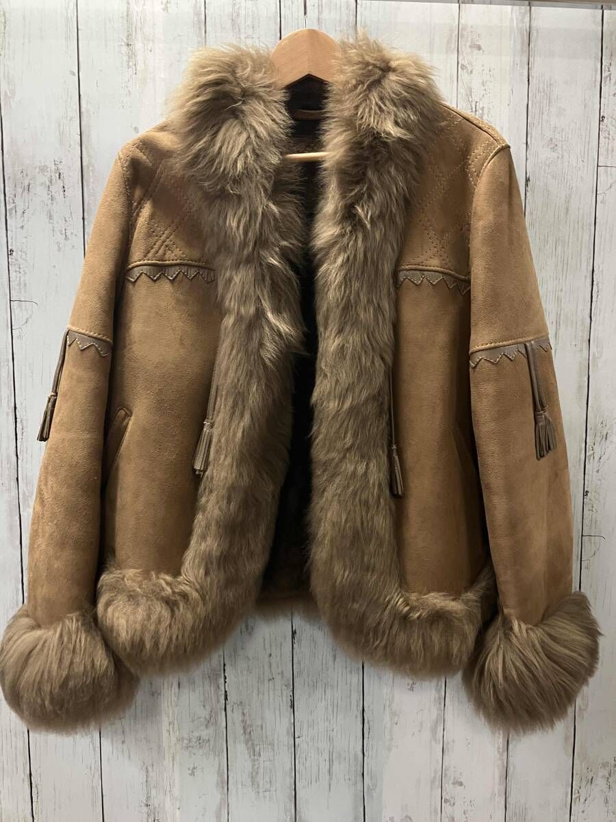 【中古】未使用品 レダ—クリス Leder Cris ムートンコート アウター 羊革 ラムレザー ファー ミドル 9 M ベージュ Leder Cris ムートンコート 羊革 スペイン製 - メルカリ