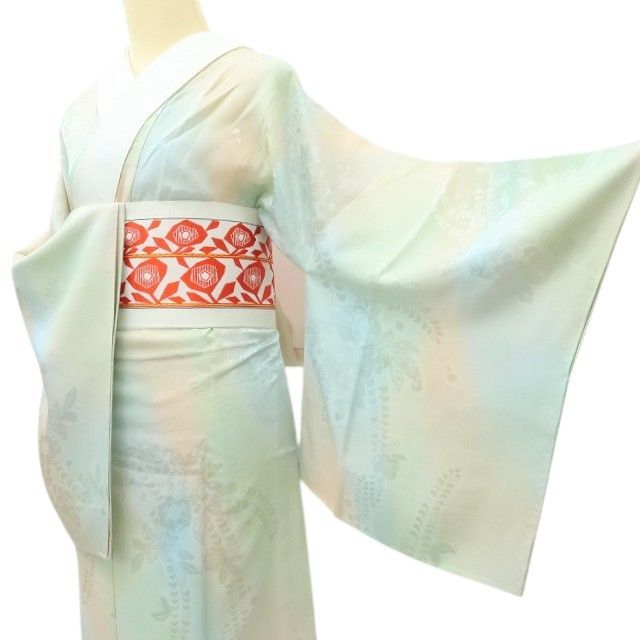 六花-RIKKA- 美品 正絹 単衣 やまと誂製 辻が花 半衿・居敷当付き 袖