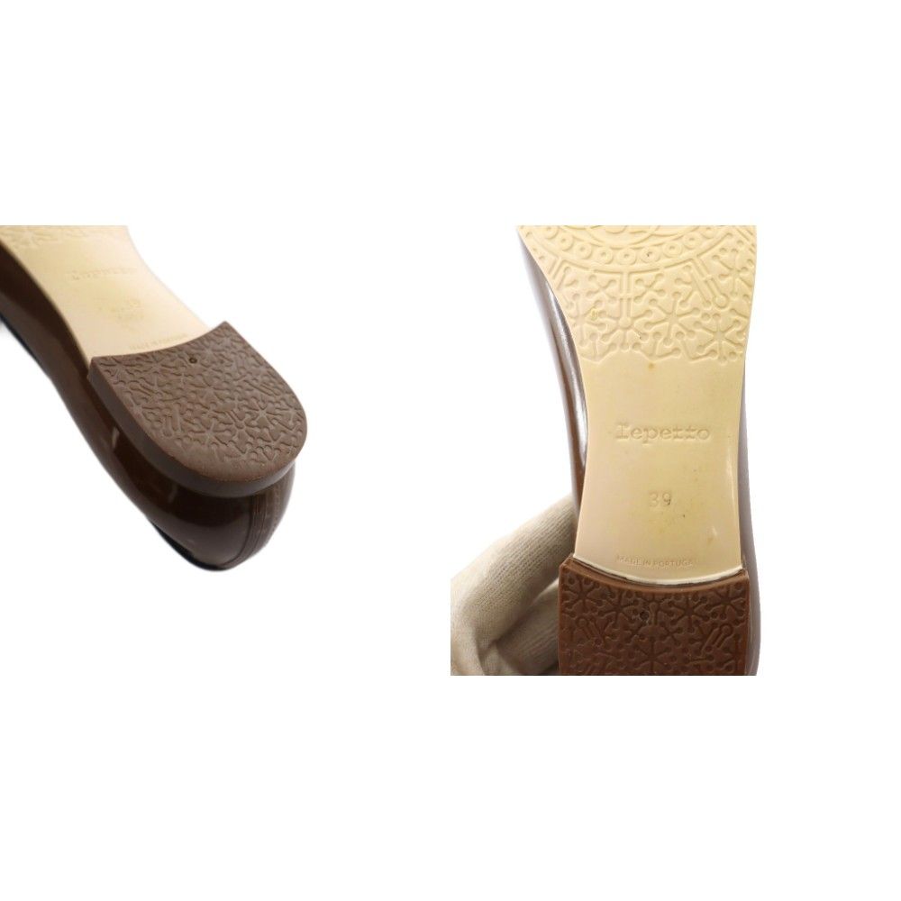 レペット Repetto バレエシューズ エナメル 39 茶 ブラウン /SS □OS