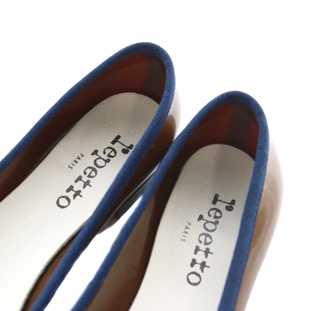レペット Repetto バレエシューズ エナメル 39 茶 ブラウン /SS □OS