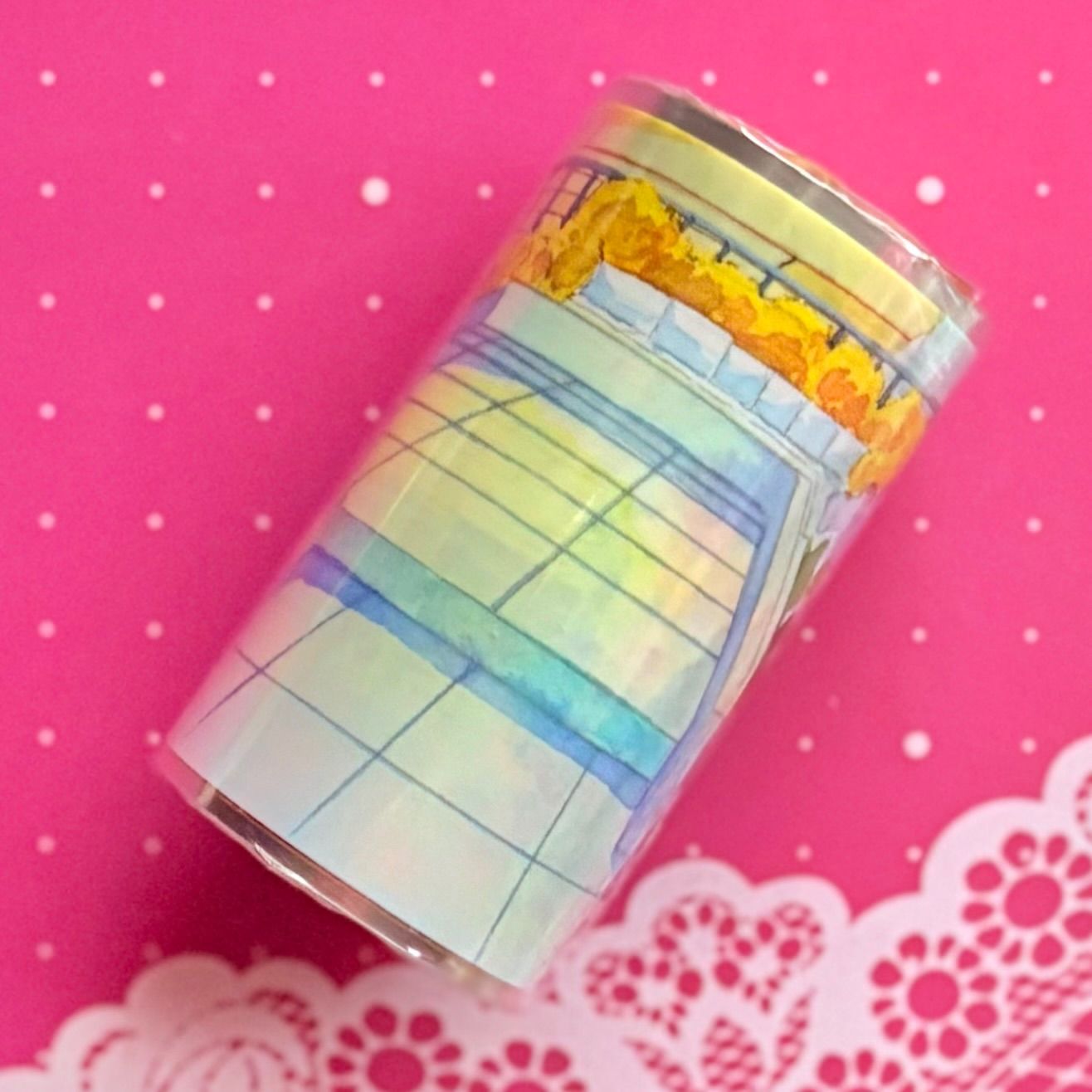 PET 欧城街秋 7cm×5m 118cm/loop 海外マスキングテープ PET 秋日露台 7cm×5m 120cm/loop 海外マスキングテープ 海外マステ