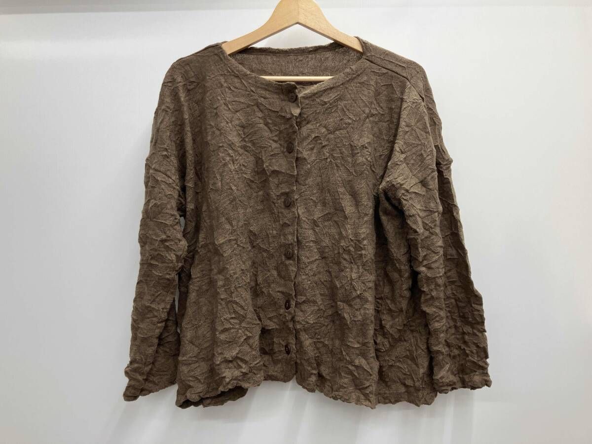 ISSEY MIYAKE me イッセイミヤケミー シワ加工カーディガン MI74JO652