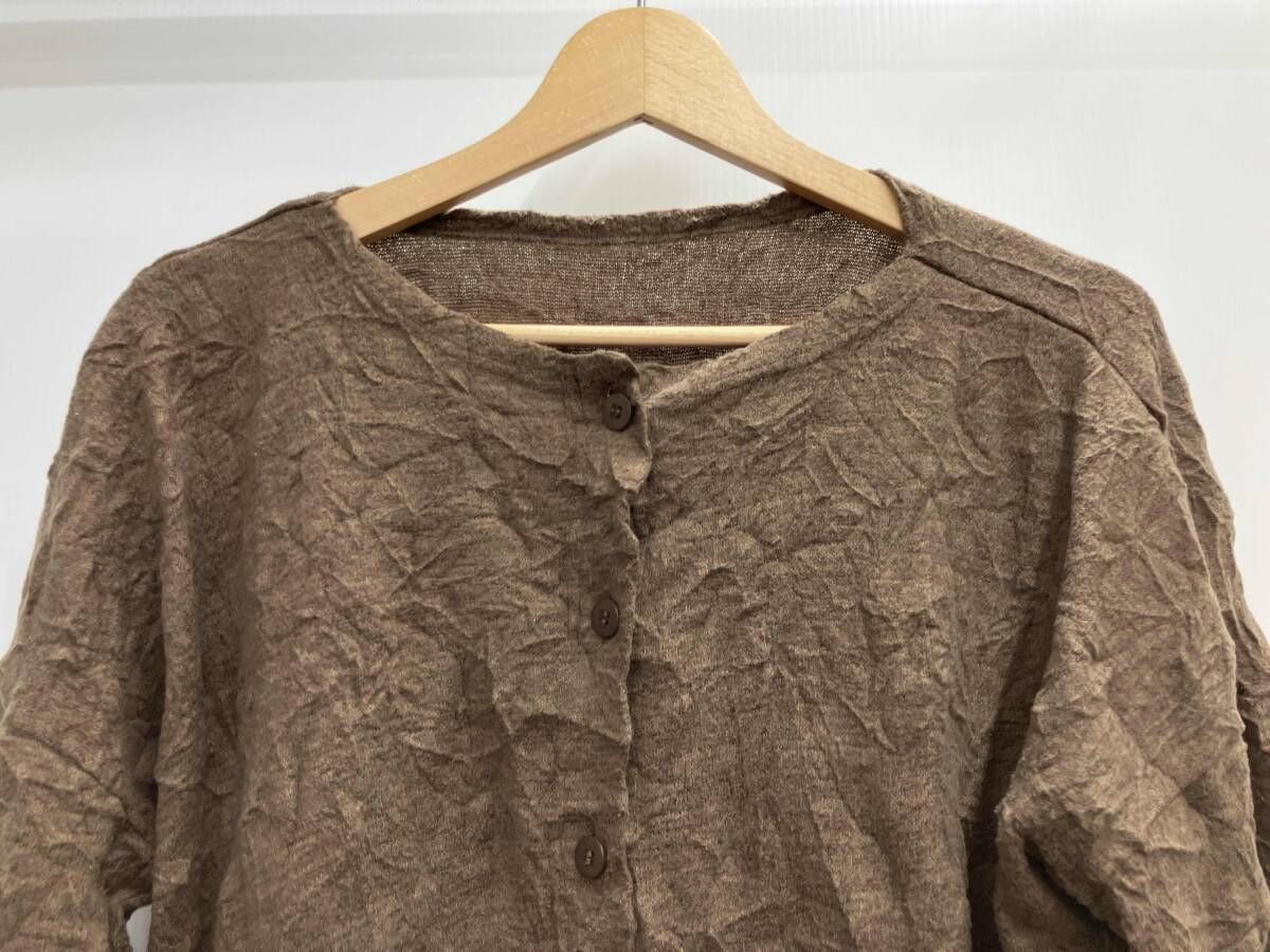 ISSEY MIYAKE me イッセイミヤケミー シワ加工カーディガン MI74JO652