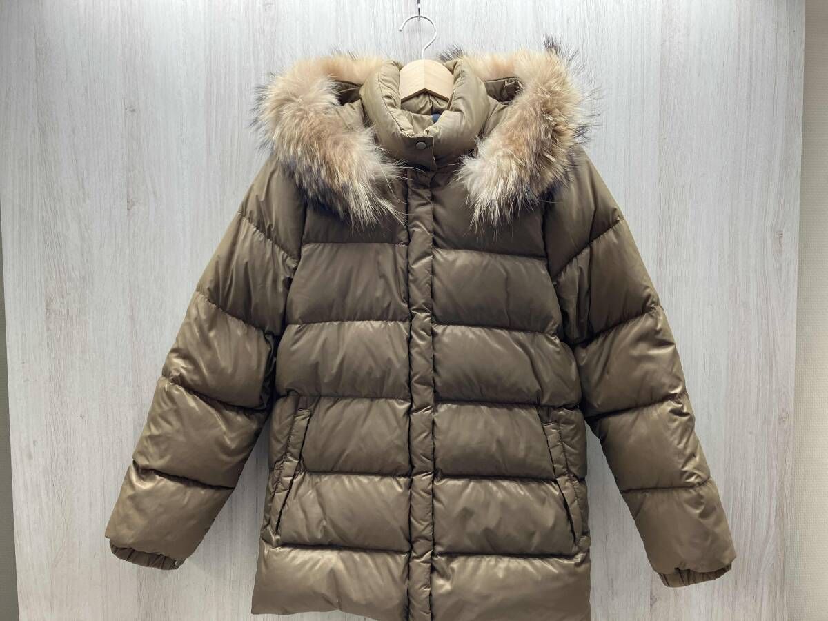 MONCLER/モンクレール VALENTINE/バレンティーヌ ダウンジャケット ナイロン フード ラクーンファー Aライン ドローコード ルーマニア製 00