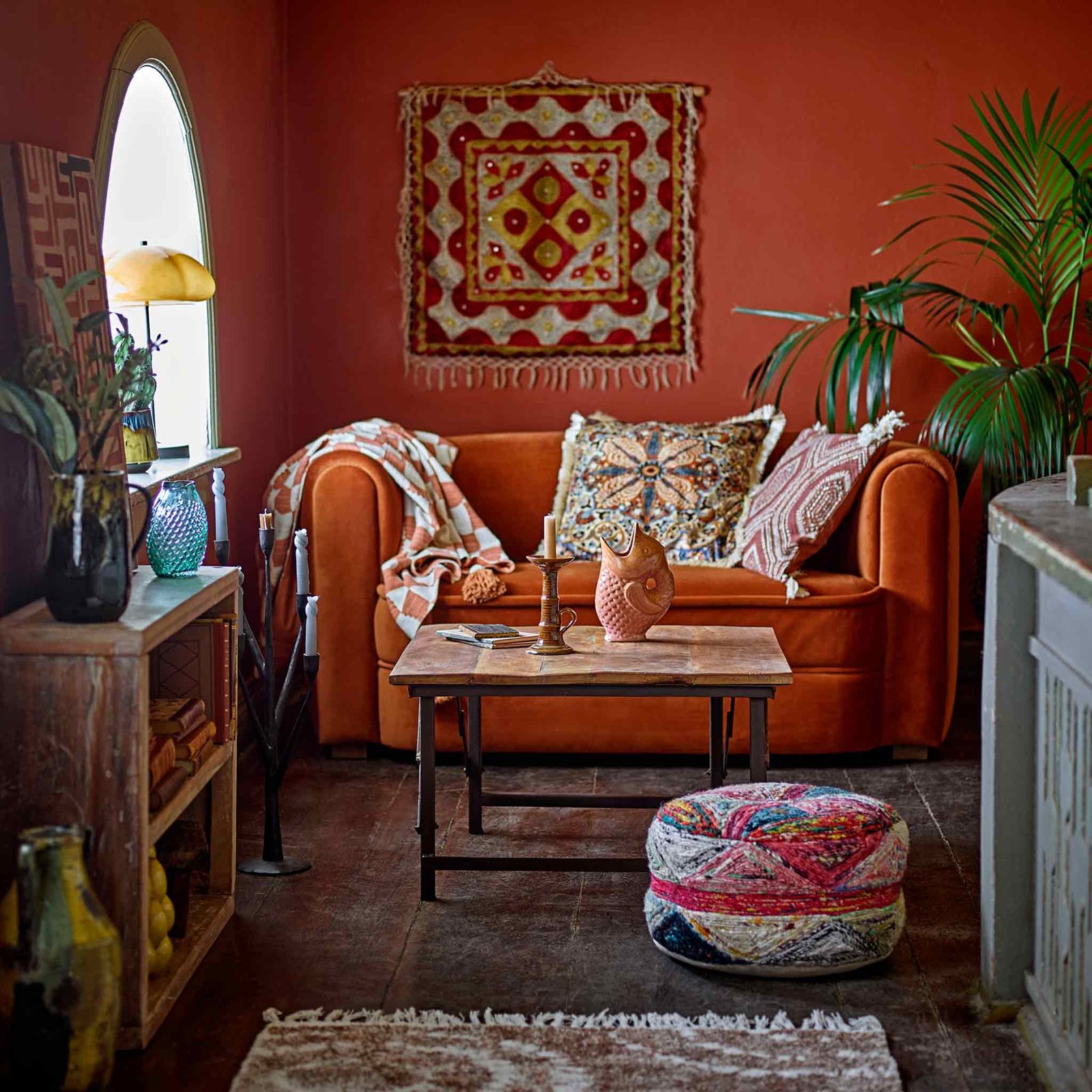 Bloomingville ブルーミングヴィル マルチカラーの個性的なプフ フットスツール Torano Pouf オットマン/15x82066436