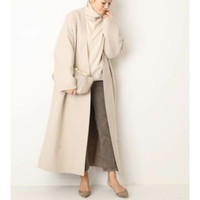 美品◆ドゥーズィエムクラス リジェール カシミヤ ボリューム コート 美品 ドゥーズィエムクラス カシミヤ100％ 着丈128㎝ ロングリバー