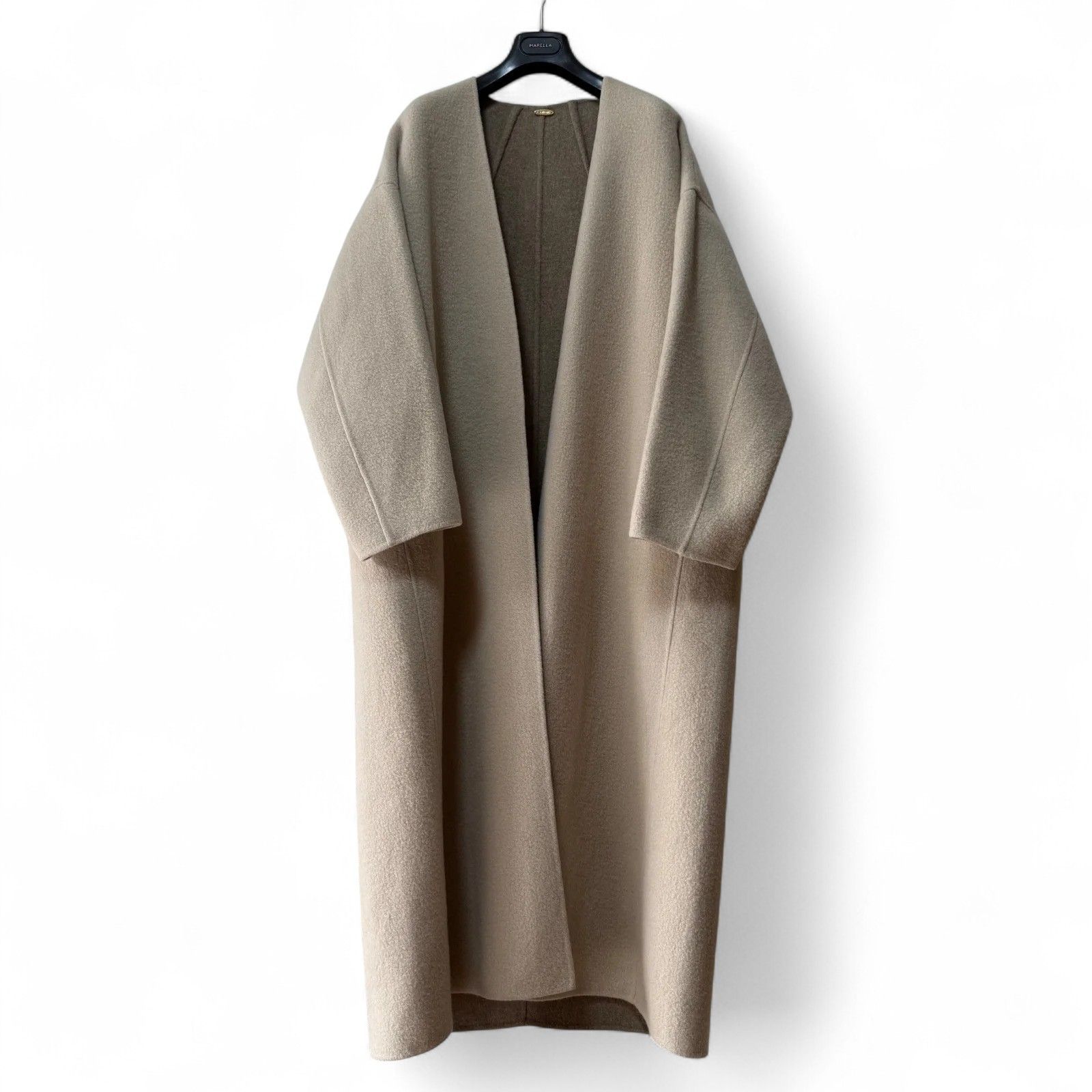 美品✨ドゥーズィエム クラス　リバーコート　ロング丈　ウール100% グレージュ 美品 ドゥーズィエムクラス カシミヤ100％ 着丈128㎝ ロングリバー