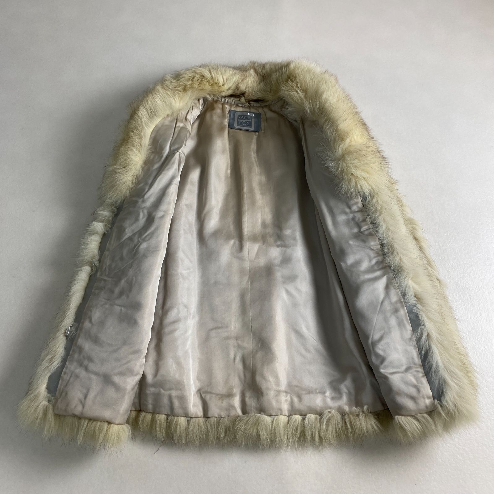 ファーコート SAGAフォックス アイボリー saga foxアイボリー 毛皮