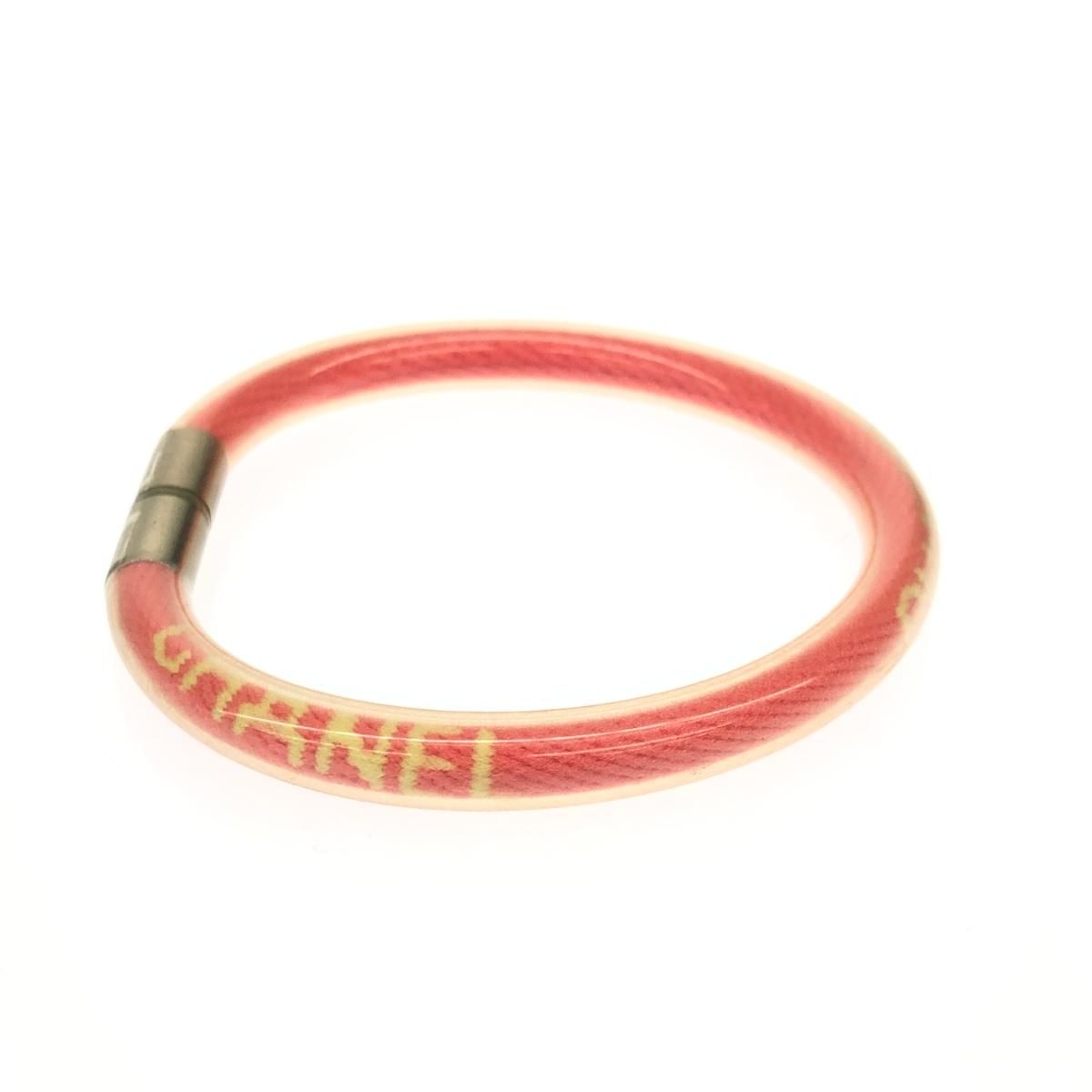 CHANEL シャネル ラバーブレスレット ロゴ オレンジ レディース 