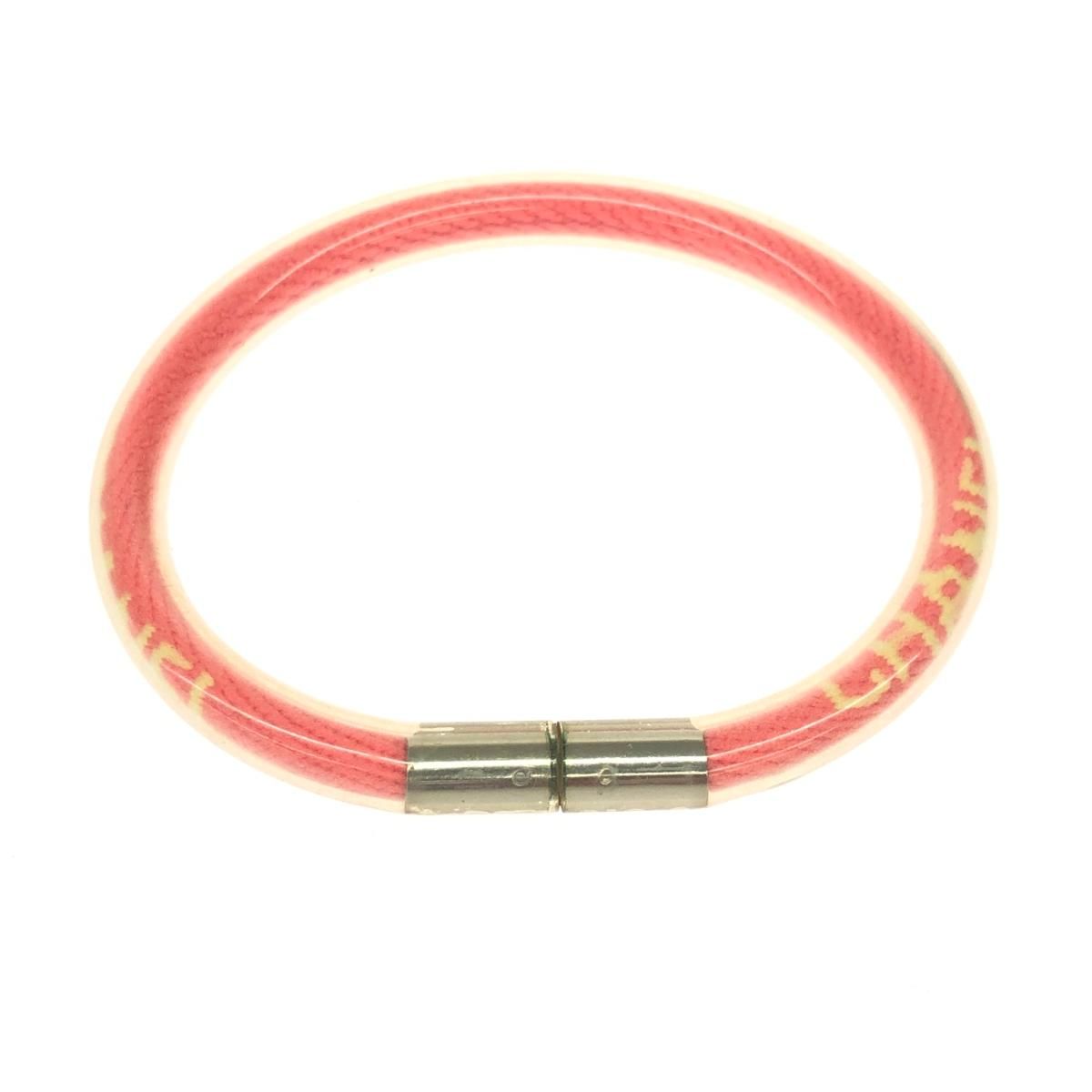 CHANEL シャネル ラバーブレスレット ロゴ オレンジ レディース