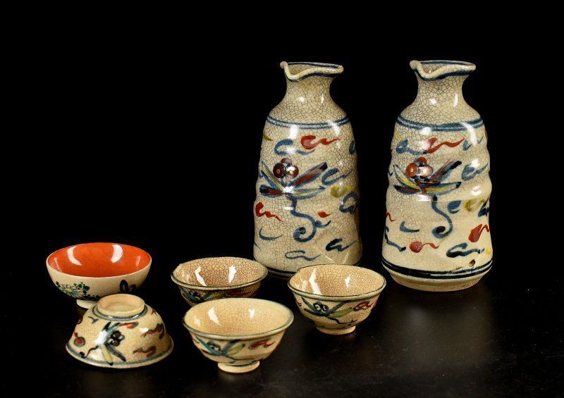 蔵A3276b】色絵蜻蛉文 猪口 徳利 酒器 - メルカリ