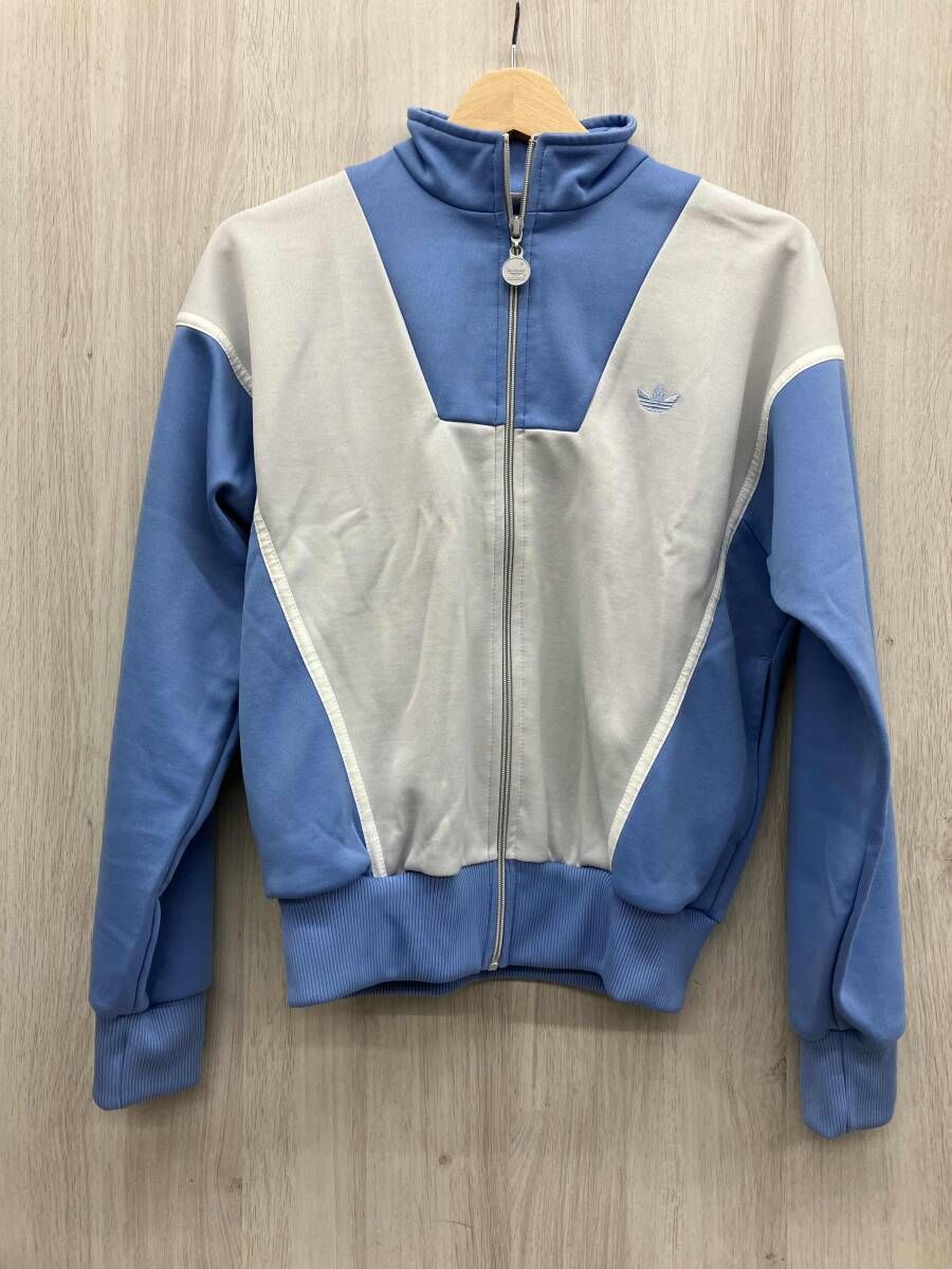adidas トラックジャケット サイズM 三つ葉 ライトブルー×グレー