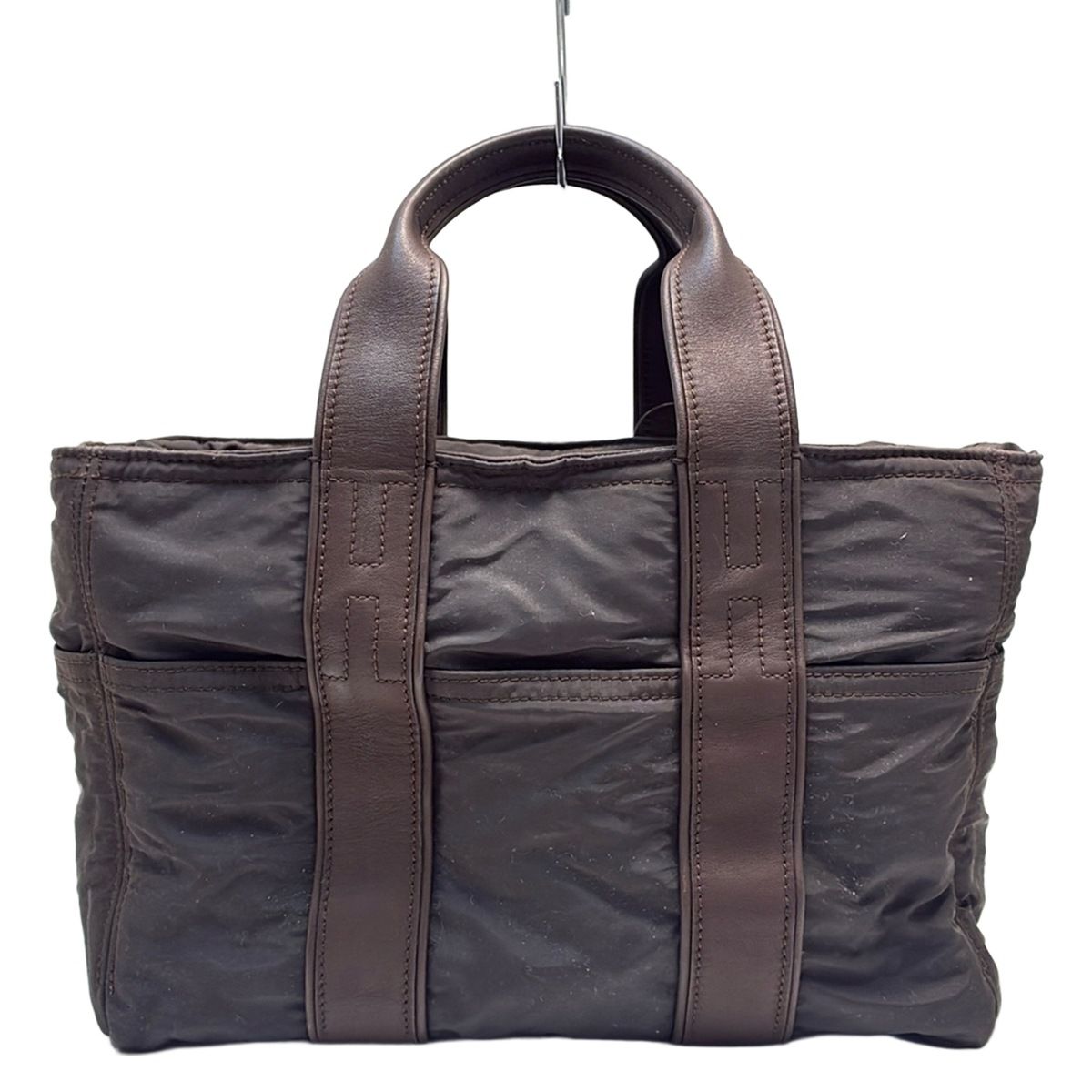 HERMES エルメス ハンドバッグ アカプルコPM ダークブラウン レザー