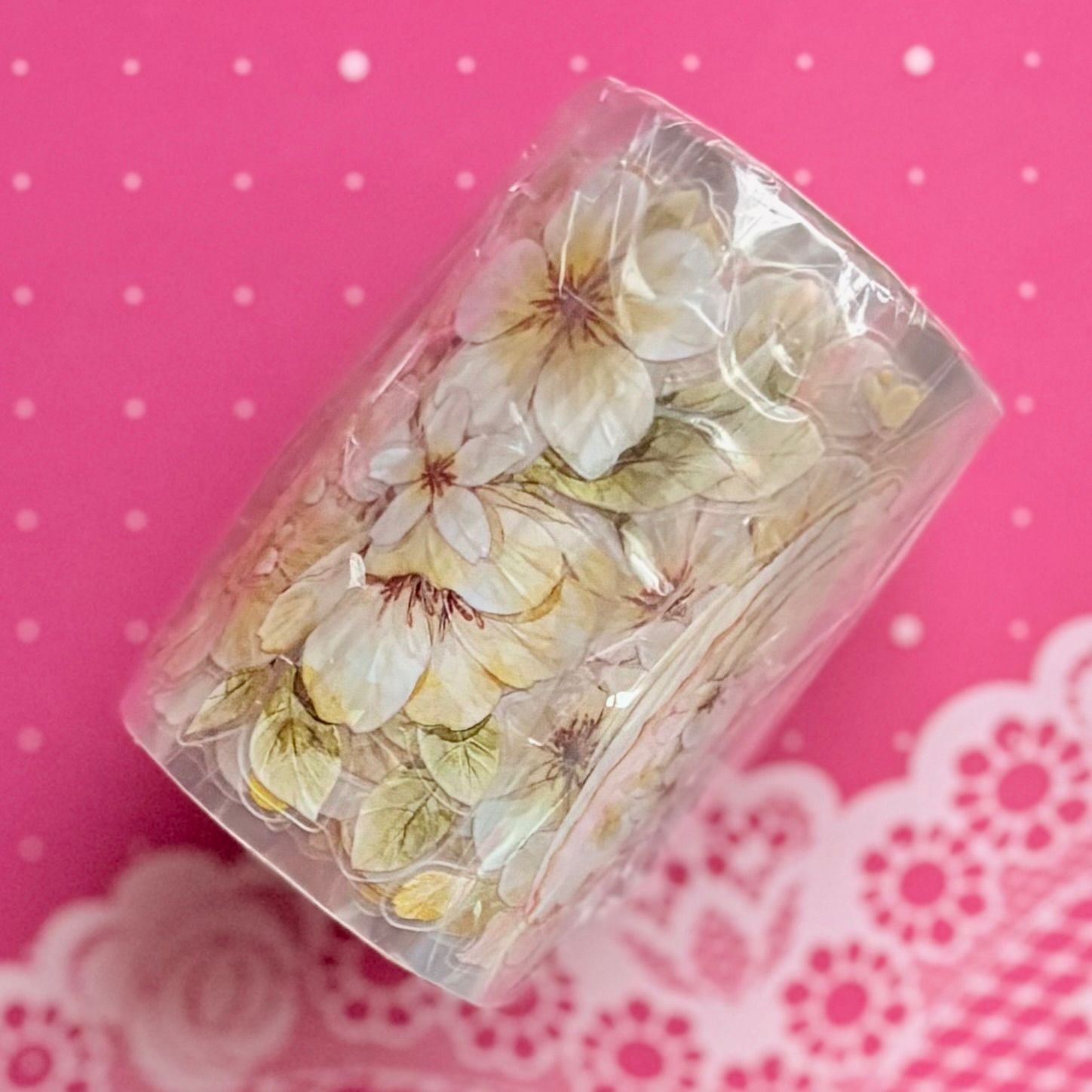 贝壳光 6cm×5m 澈虹花堇 ダイカット加工 海外マスキングテープ 贝壳光 6cm×5m 澈虹花堇 ダイカット加工 海外マスキングテープ