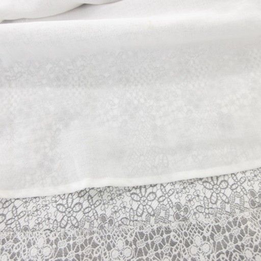 ルネ Rene ベーシック BASIC フレアスカート ひざ丈 38 花柄 グレー 白