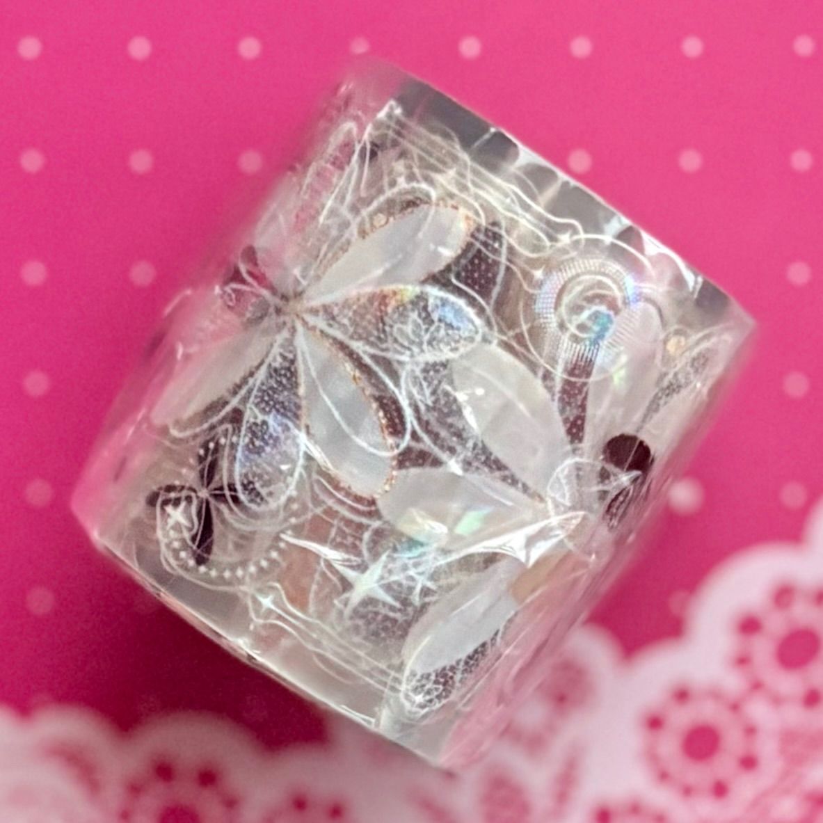 贝壳光 6cm×5m 辉织花火 ダイカット加工 海外マスキングテープ 贝壳光 6cm×5m 璀璨烈焰 幻梦 ダイカット加工 海外マスキングテープ