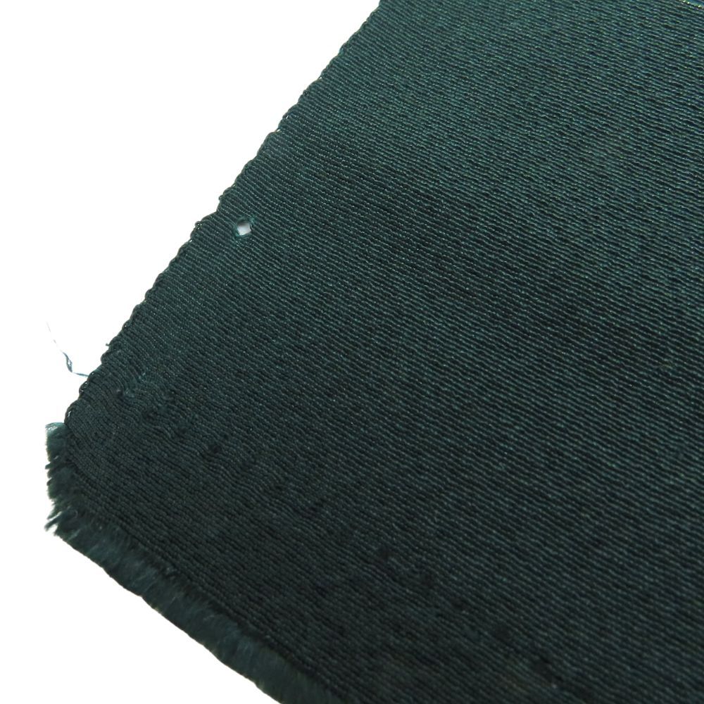 中古】 反物 訪問着 ちりめん 正絹 深緑 八掛付き 刺繍 裁断済み 和装