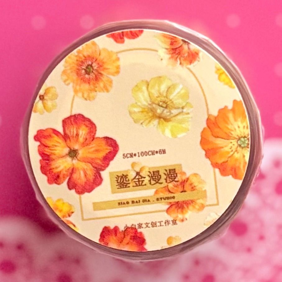 PET 鎏金漫漫 ダイカット加工 5cm×6m 100cm/loop 海外マスキングテープ