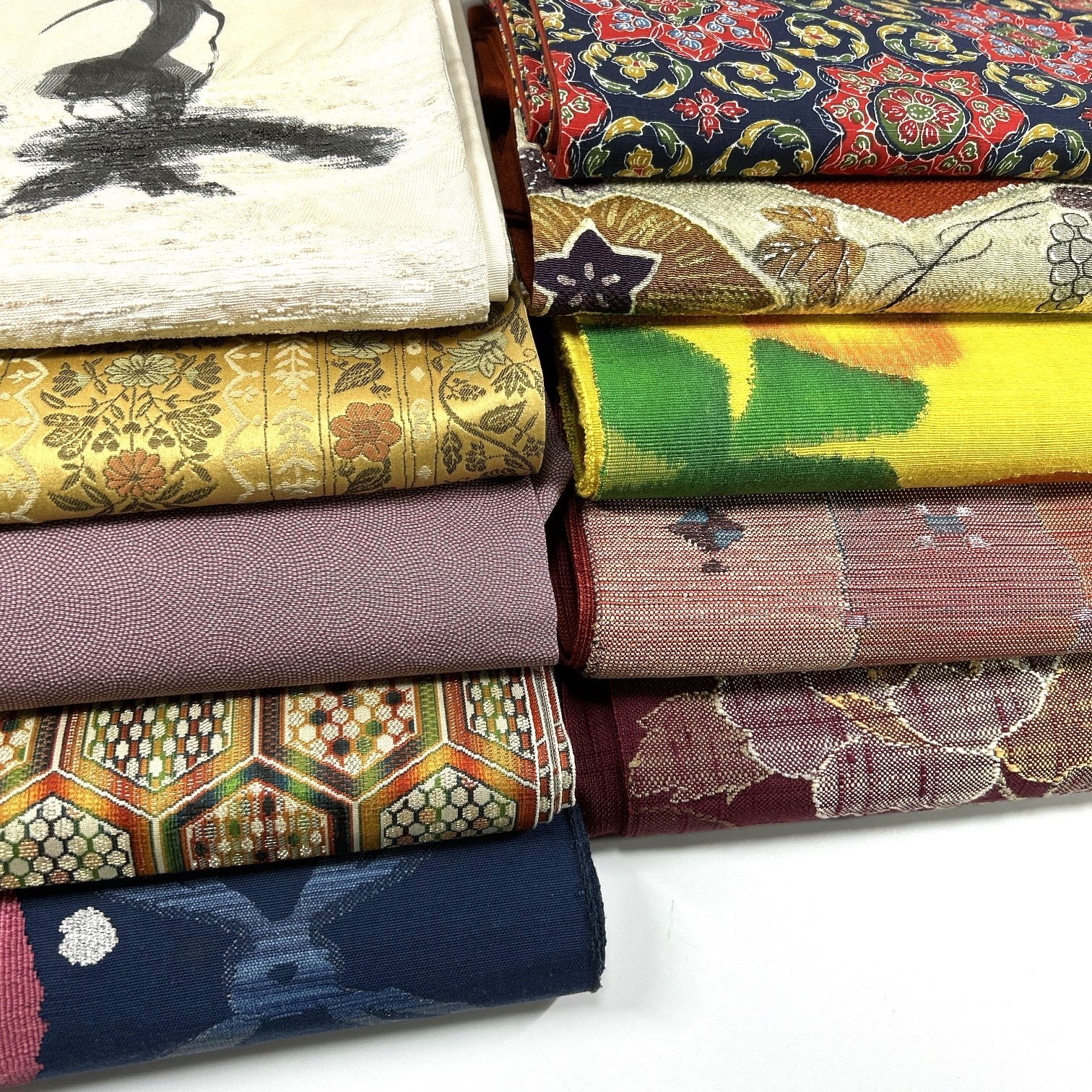 名古屋帯 10枚 正絹 帯まとめ売り 同梱購入歓迎 リメイク用 着付け練習