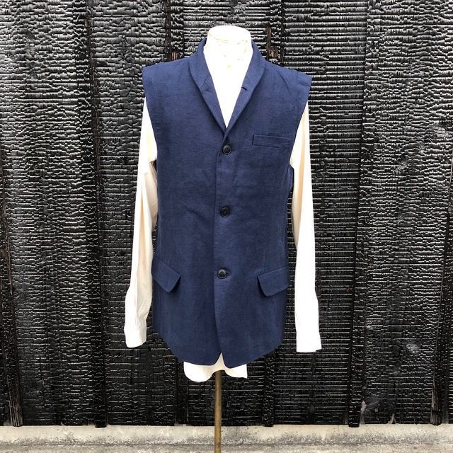 新品 FRANK LEDER “NEW WASHED OLD LINEN SLEEVELESS BLAZER（WL1