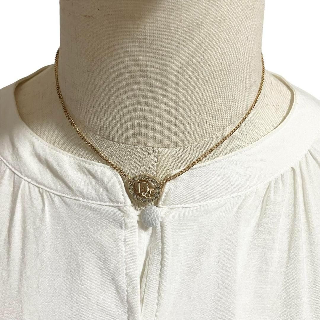 美品 Dior ディオール ネックレス トロッター ロゴ ラインストーン