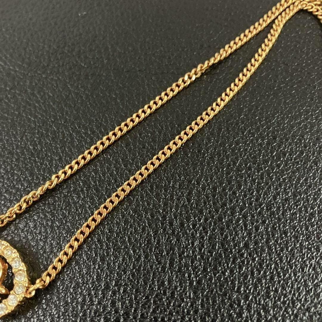美品 Dior ディオール ネックレス トロッター ロゴ ラインストーン
